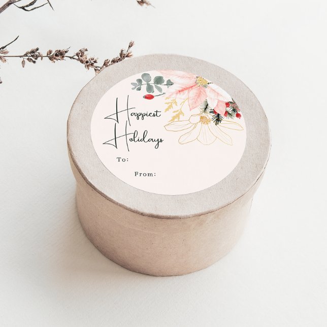 Moderne, blumenfreudigste Ferien nach Runder Aufkleber (Von Creator hochgeladen)