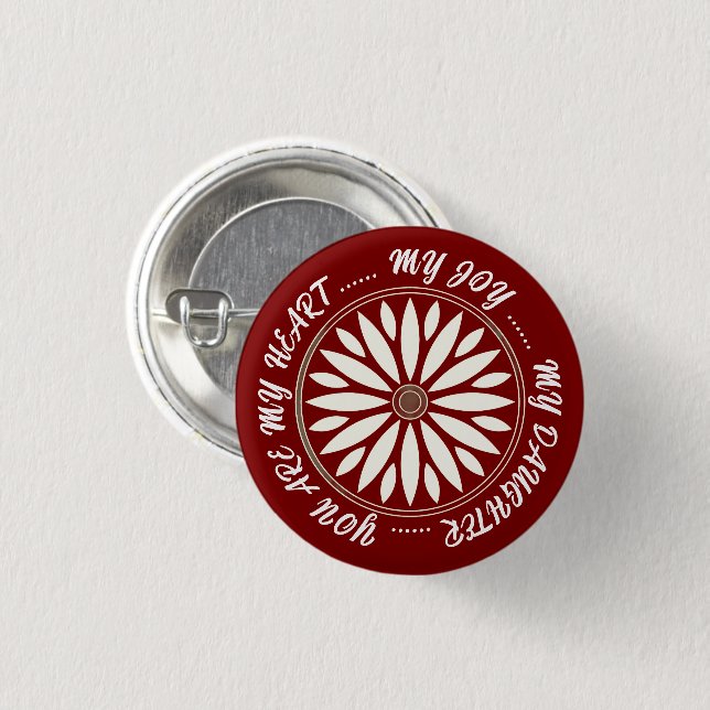 MODErne BLUMENGESCHENKE VON MUTTER VATER SCHWESTER Button (Vorne & Hinten)