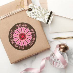 MODERNE BLUMENGESCHENKE VON MUTTER VATER SCHWESTER RUNDER AUFKLEBER