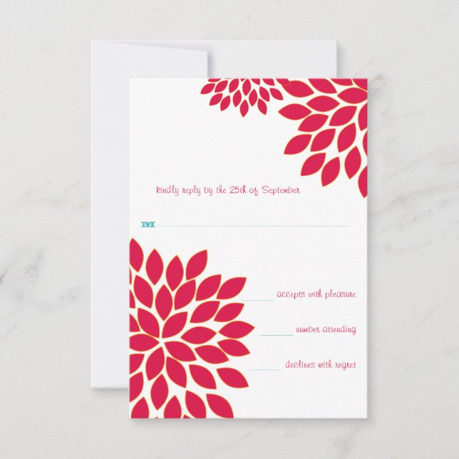 Moderne blumengeschichtliche Hochzeitseinladungen Einladung (Vorderseite)
