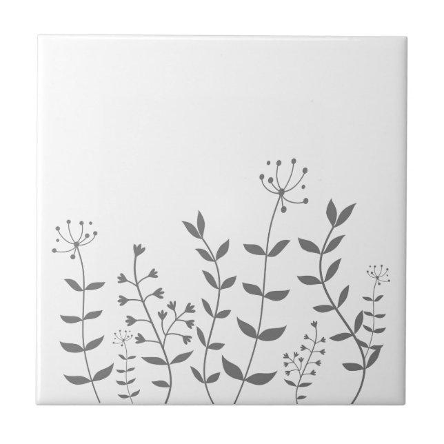 Moderne, blumengraue und weiße Keramik Fliese (Vorderseite)