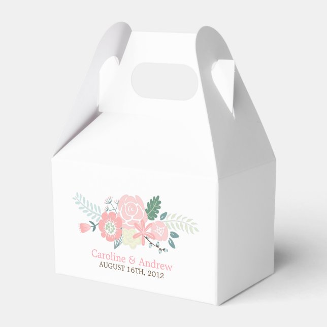 Moderne Blumenhochzeit Geschenkschachtel (Vorderseite)