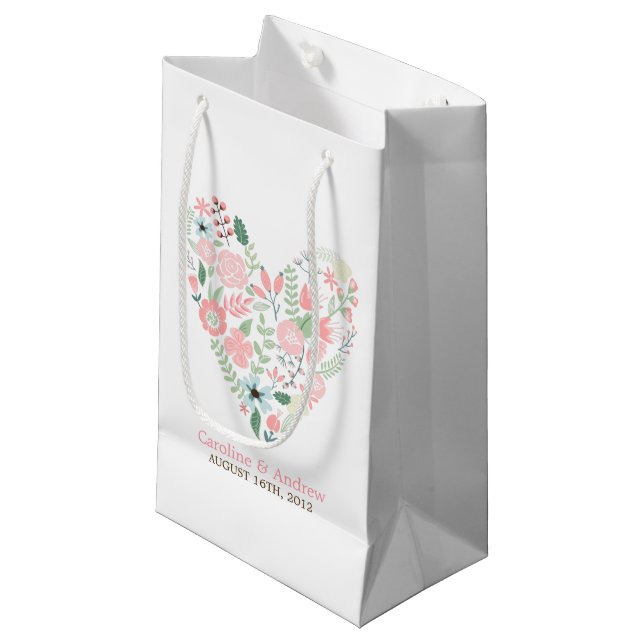 Moderne Blumenhochzeit Kleine Geschenktüte (Vorderseite Schrägansicht)
