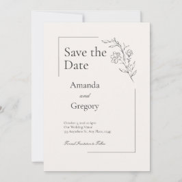 Moderne Blumenhochzeit rettet das Datum Einladung