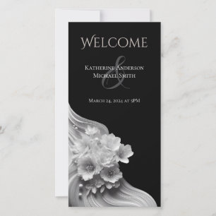 Moderne Blumenhochzeit Schwarz/Weiß