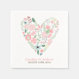 Moderne Blumenhochzeit Serviette
