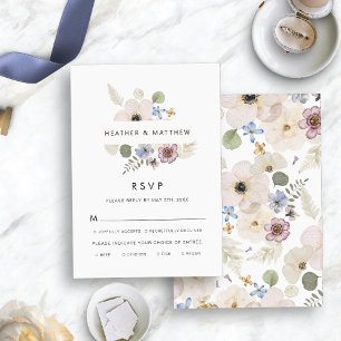 Moderne Blumenhochzeiten RSVP Karte