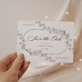 Moderne Blumenkarte Save the Date Postkarte