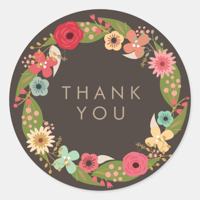 MODERNE BLUMENKRAFT BABY SHOWY DANK IHNEN STICKER (Vorderseite)