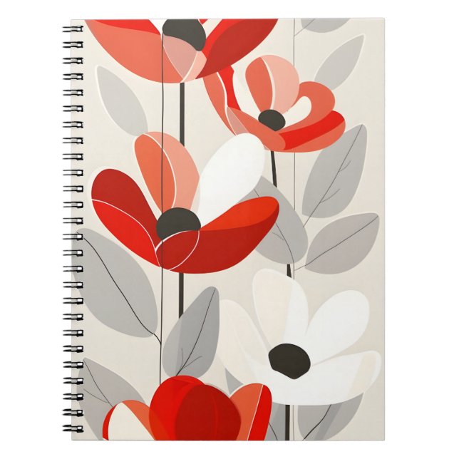 Moderne Blumenkunst Print Notizblock (Vorderseite)