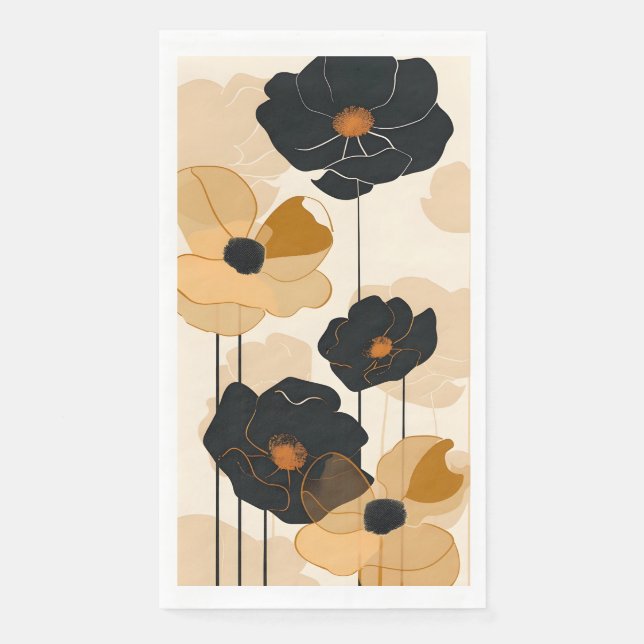Moderne Blumenkunst Print Serviette (Vorderseite)