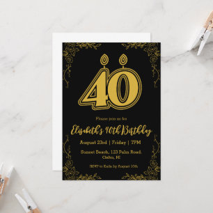 moderne Blumenladen zum 40. Geburtstag Einladung