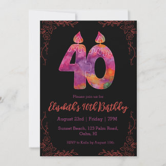 moderne Blumenladen zum 40. Geburtstag Einladung
