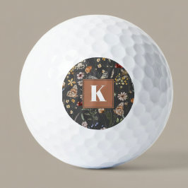 Moderne Blumenmonogramm Golfball