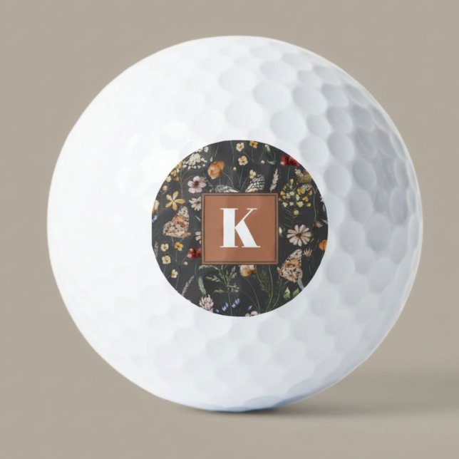 Moderne Blumenmonogramm Golfball (Von Creator hochgeladen)