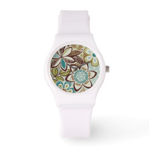 Moderne Blumenmuster Armbanduhr