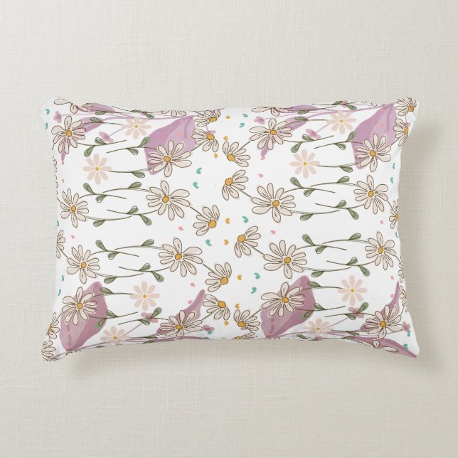 Moderne Blumenmuster Dekokissen (Vorderseite)