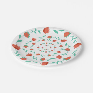 Moderne Blumenmuster-Papierteller Pappteller