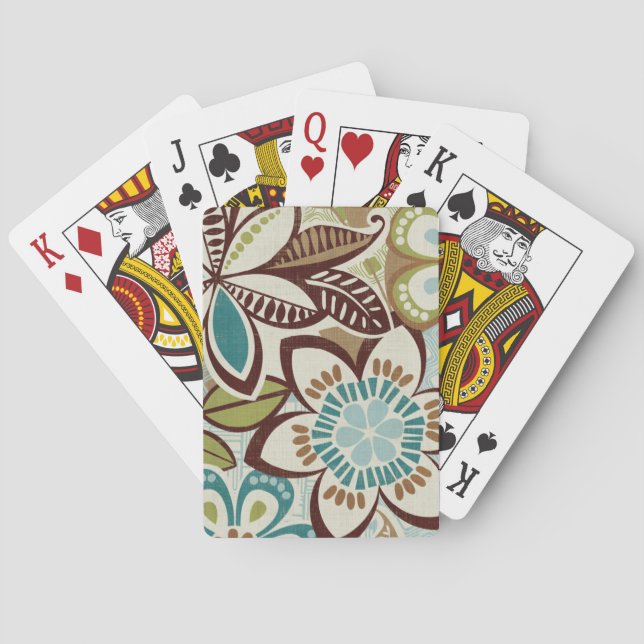 Moderne Blumenmuster Spielkarten (Rückseite)