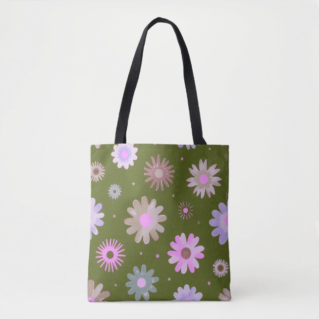 Moderne Blumenmuster-Tasche Tasche (Vorderseite)