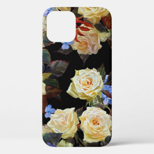 Moderne Blumenmuster, weiße Rosen, blaues Hydrange Case-Mate iPhone Hülle