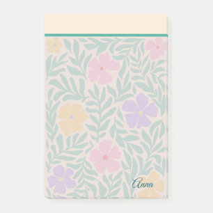 Moderne Blumenplantage in Rosa und Grün nach Maß Post-it Klebezettel