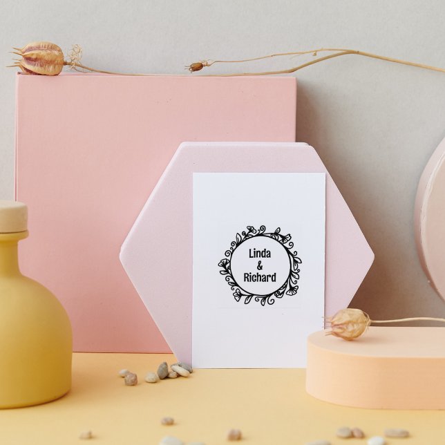 Moderne Blumenrahmen, Hochzeit Gummistempel (Von Creator hochgeladen)