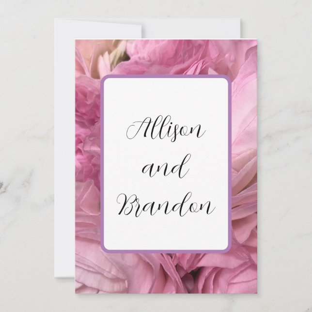 Moderne blumenreiche Hochzeit Einladung (Vorderseite)