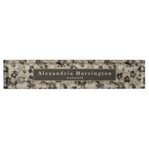 Moderne, blumenschwarz-beige Cubicle-Dekoration Namensplakette