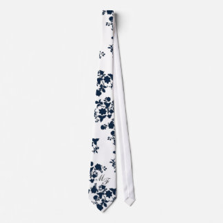moderne BlumenSilhouettemonogramm-Krawatte Krawatte