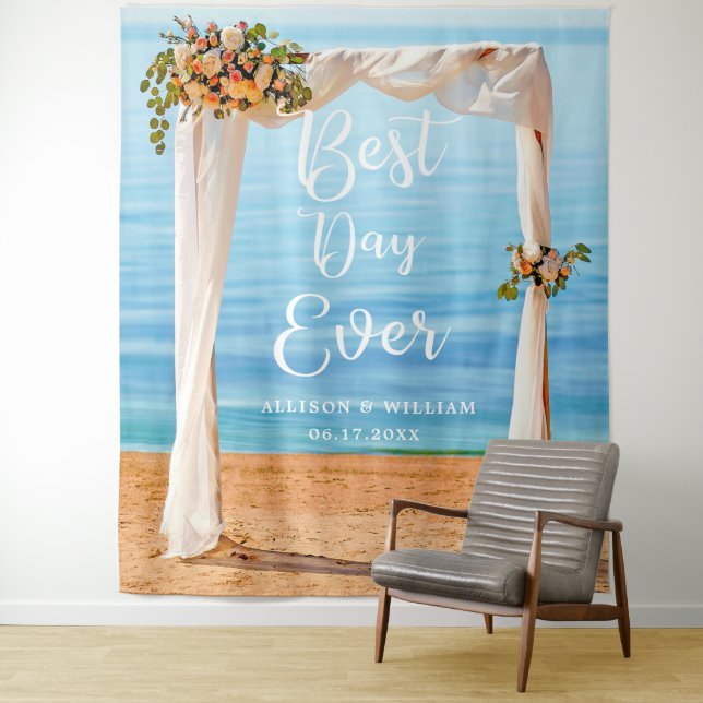 Moderne Blumenstrasse Foto Prop Wedding Wandteppich (Beispiel)