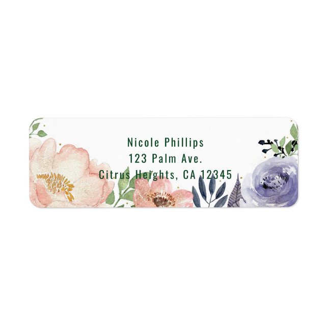 Moderne Blumenwasser Bridal Dusche Einladung (Vorne)