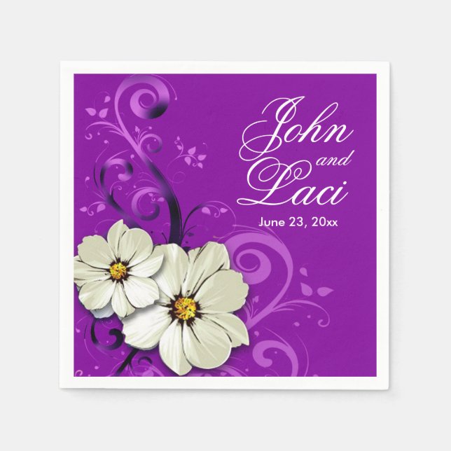 Moderne Blumenwirbelkurse | Violette Serviette (Vorderseite)