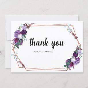Moderne Blumenzellenhochzeit Dankeskarte