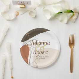 Moderne Blumenzettel-Teller Pappteller