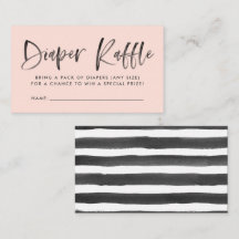 Moderne Blush Baby Dusche Windeln Raffle Tickets