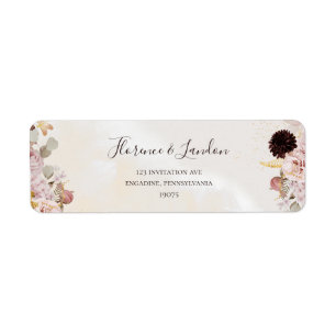 Moderne Blush Bloral   Aquarellfarbene Rücksendead