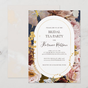Moderne Blush Bloral Bridal-Party der Marine Einladung