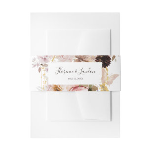 Moderne Blush Bloral Hochzeit Einladungsbanderole