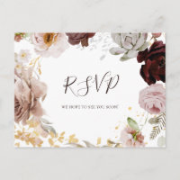Moderne Blush Bloral | Menu Choice UAWG Postcard