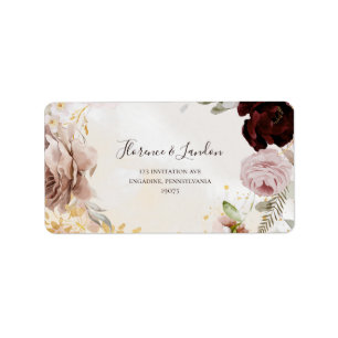 Moderne Blush Bloral UAWG aus Marmor Adressaufkleber