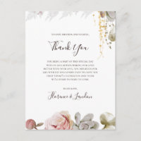 Moderne Blush Bloral | Vielen Dank, Empfang Card