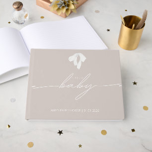 Moderne Blush Bow Baby Dusche Gästebuch