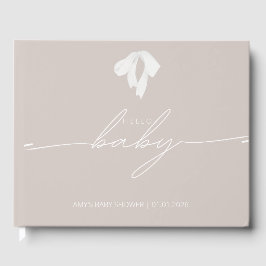 Moderne Blush Bow Baby Dusche Gästebuch
