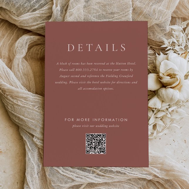 Moderne Blush Brown Monogram Earth Tone Wedding Begleitkarte (Von Creator hochgeladen)