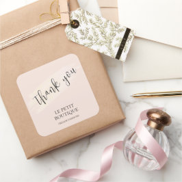 Moderne Blush Danke Verpackung Versand Quadratischer Aufkleber
