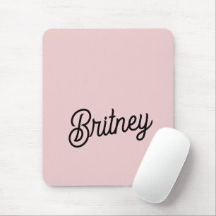 Moderne Blush Dusty Pink Monogramm und Name Mousepad