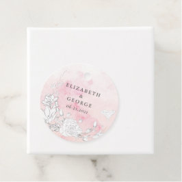 Moderne Blush Floral Monogram Wedding Geschenkanhänger