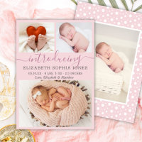 Moderne Blush Girl Geburtshilfeverkündung Foto Col