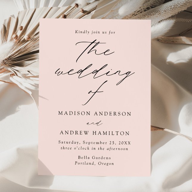 Moderne Blush Hochzeit Einladung (Von Creator hochgeladen)